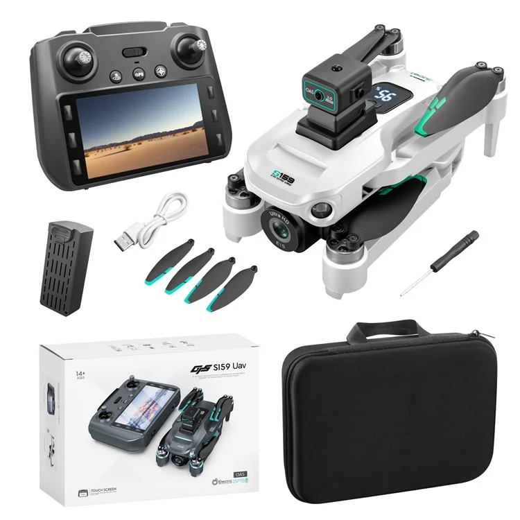 S159 HD Aerial Photography RC Drone GPS -positionierungshindernisvermeidung Quadcopter, 1 Batterie - Schwarz