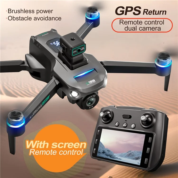 S159 HD Aerial Photography RC Drone GPS -positionierungshindernisvermeidung Quadcopter, 1 Batterie - Schwarz