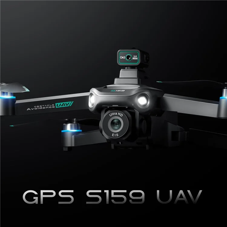 S159 HD Aerial Photography RC Drone GPS -positionierungshindernisvermeidung Quadcopter, 1 Batterie - Schwarz