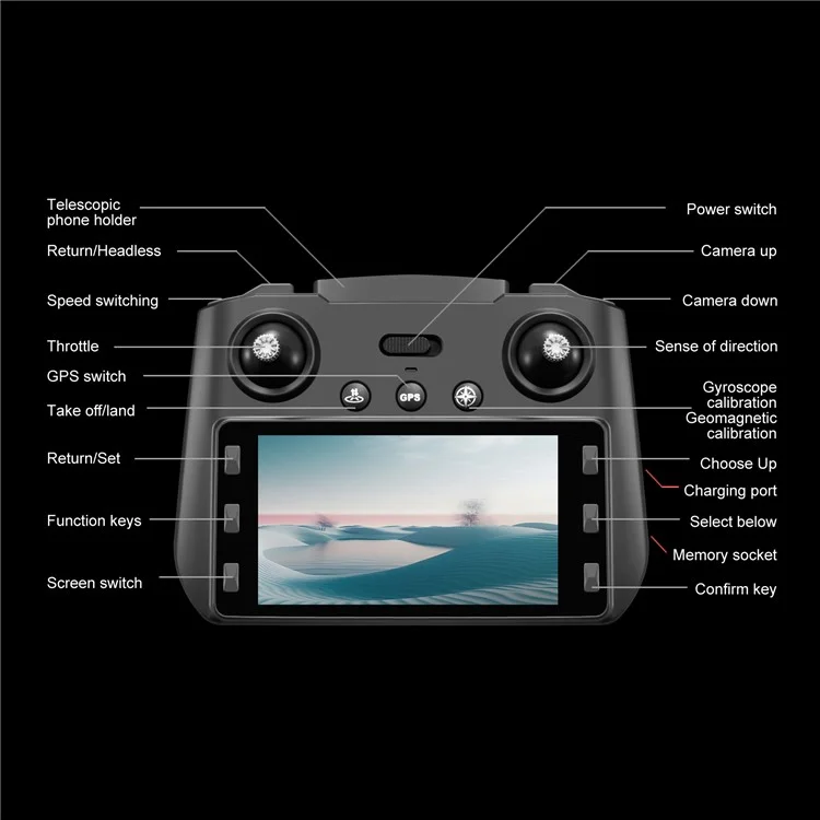 S159 HD Aerial Photography RC Drone GPS -positionierungshindernisvermeidung Quadcopter, 2 Batterien - Schwarz
