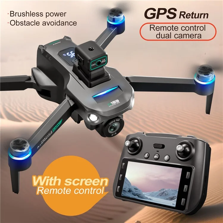 S159 HD Aerial Photography RC Drone GPS -positionierungshindernisvermeidung Quadcopter, 2 Batterien - Schwarz