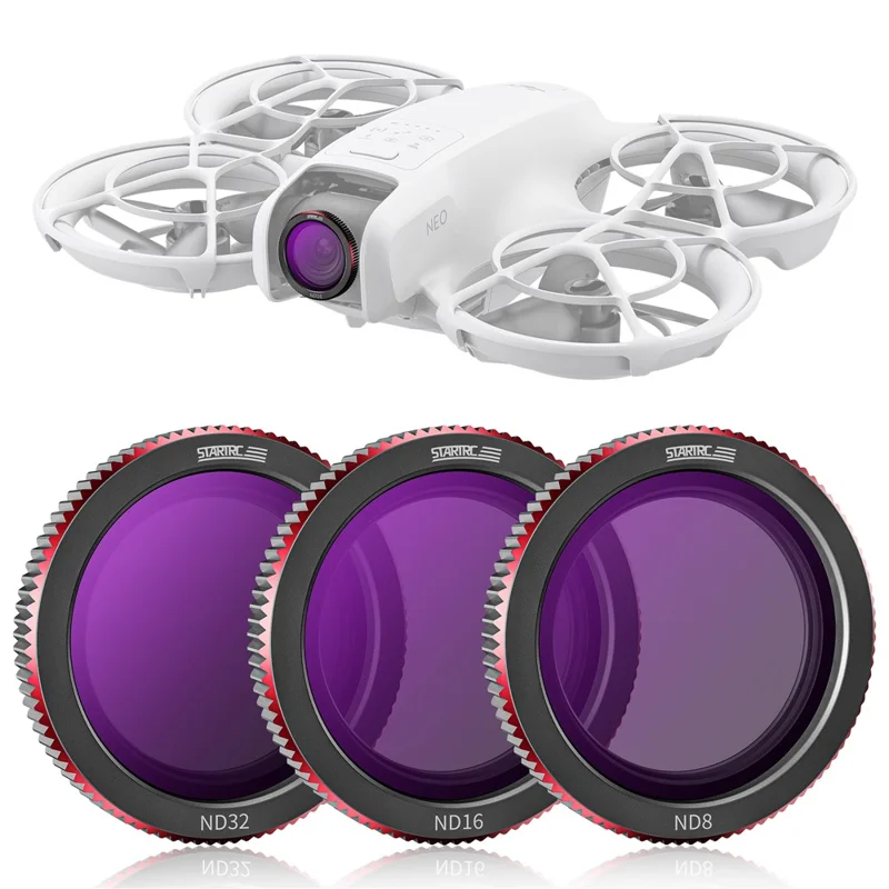 Startrc 1151572 3pcs / Definido Para DJI Neo Nd8 Nd16 Nd32 Filtros de Lente de Drones de Vidro Óptico