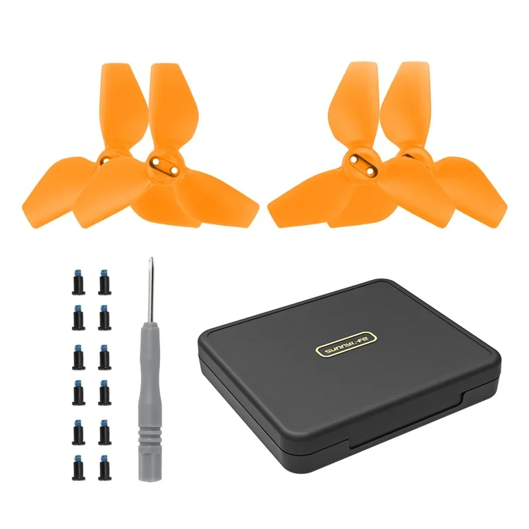 SUNNYLIFE NE-SN891 2 Pairs Propellers + Storage Box Repair Set for DJI NEO RC Drone - Orange