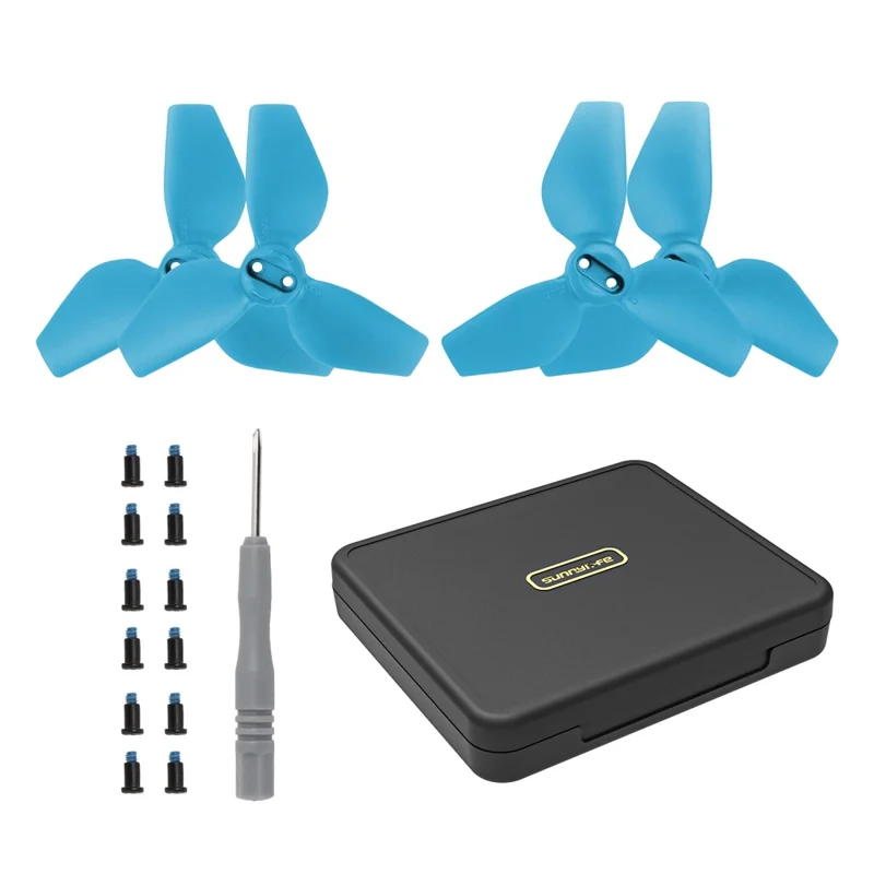 SUNNYLIFE NE-SN891 طقم إصلاح ي constist من زوجين من الدوارات + صندوق تخزين للطائرة المسيرة DJI NEO - أزرق