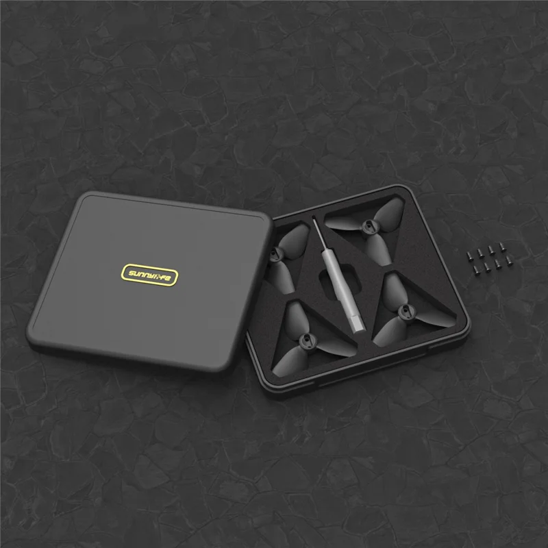 SUNNYLIFE NE-SN891 طقم إصلاح ي constist من زوجين من الدوارات + صندوق تخزين للطائرة المسيرة DJI NEO - أزرق
