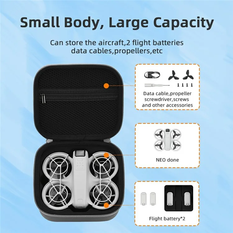 BRDRC For DJI Neo Drone Carrying Case Portable Storage Bag with Shoulder Strap - Pink