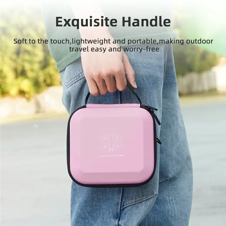 BRDRC For DJI Neo Drone Carrying Case Portable Storage Bag with Shoulder Strap - Pink