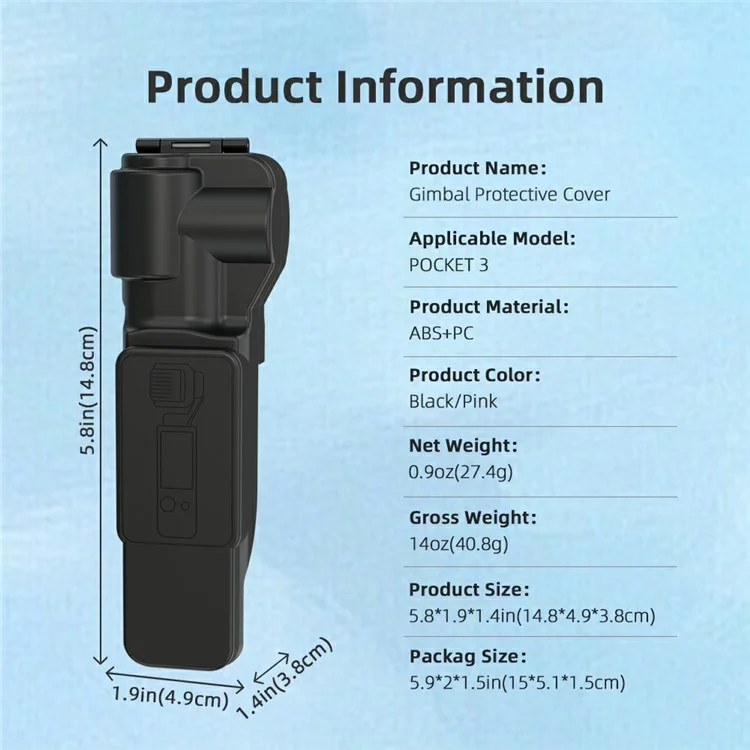 BRDRC Für DJI Osmo Pocket 3 Gimbal Protector Screen Objektivschutzschutz Hardcase - Schwarz
