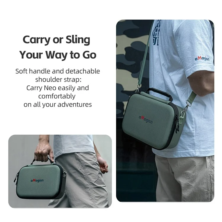 AMAGISN For DJI Neo Protective Case RC Drone Portable Storage Bag with Shoulder Strap - Green