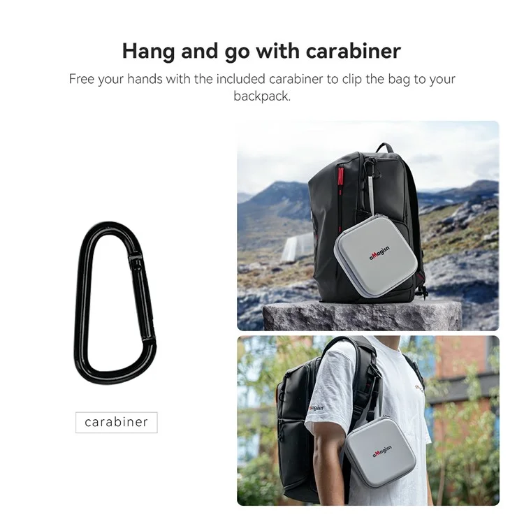 AMAGISN For DJI Neo Carrying Case RC Drone Portable Storage Bag with Carabiner - Grey
