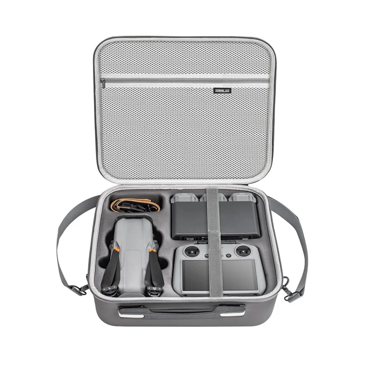 STARTRC 1154924 For DJI Air 3S PU Leather Handbag Crossbody Bag Drone Remote Control 3 Batteries Carrying Case