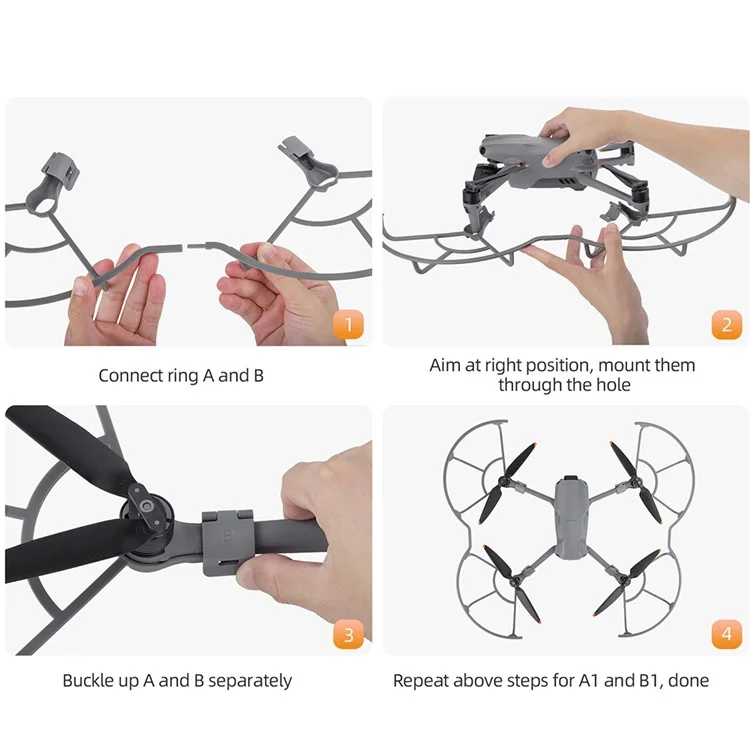SUNNYLIFE A3S-KC910 Para DJI Air 3S / Air 3 Anel Integrado Anti-Colisão Guarda de Hélice de Drone
