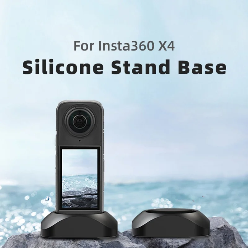 BRDRC Silicone Stand Base for Insta360 X4 Action Camera Desktop Holder