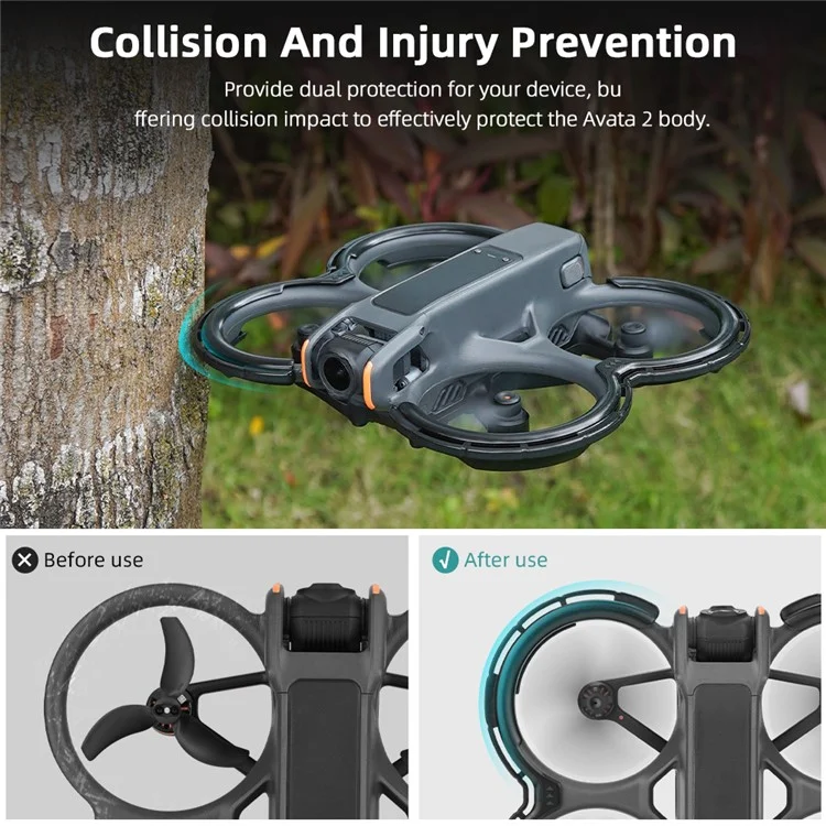 BRDRC Protetor de Hélice Protetor para DJI Avata 2 Drone Capa Protetora Anti-Colisão Acessórios - Preto