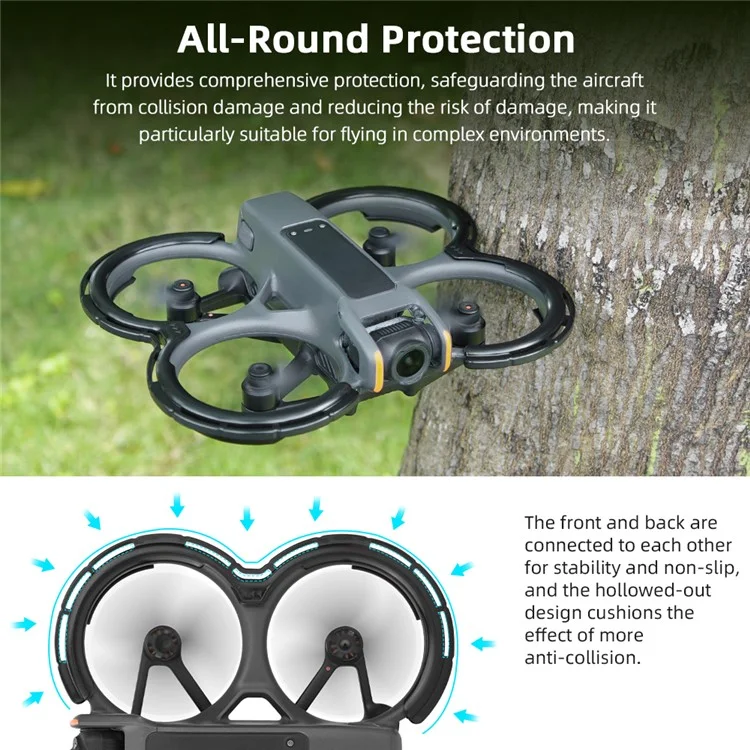 BRDRC Protetor de Hélice Protetor para DJI Avata 2 Drone Capa Protetora Anti-Colisão Acessórios - Preto