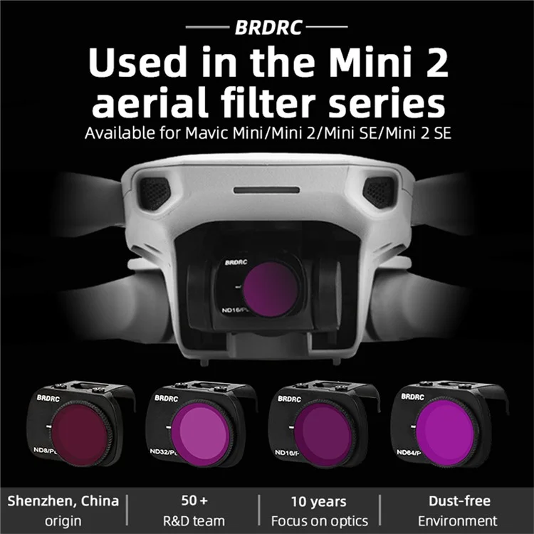 BRDRC ND8PL+ND16PL+ND32PL+ND64PL Filter Kit for DJI Mini 4K / Mini SE / Mini 2 / Mini 1 RC Drone Filters