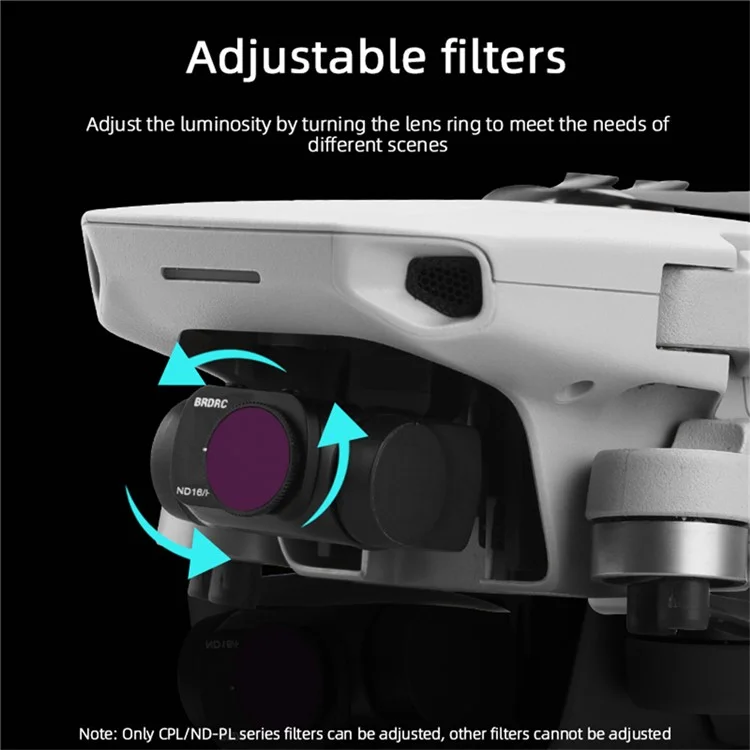 BRDRC ND8PL+ND16PL+ND32PL+ND64PL Filter Kit for DJI Mini 4K / Mini SE / Mini 2 / Mini 1 RC Drone Filters