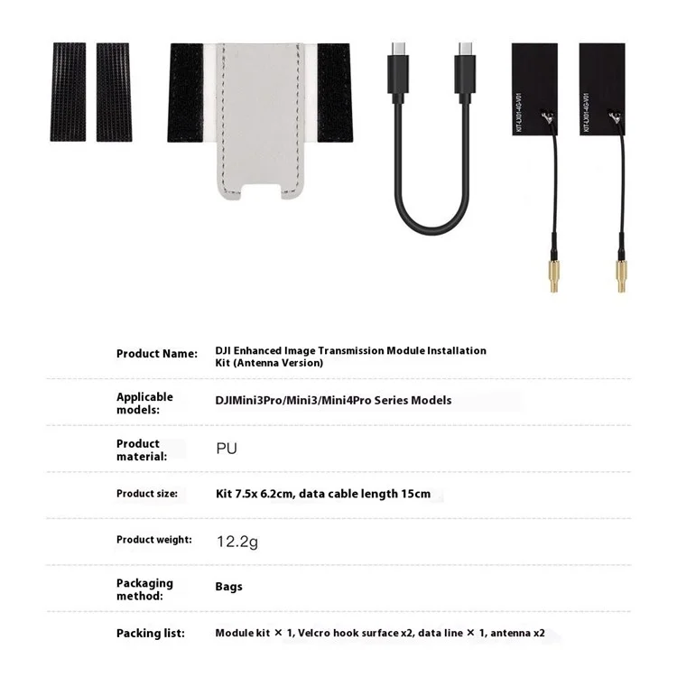 For DJI Mini 4 Pro / Mini 3 Pro / Mini 3 Drone 4G Module Installation PU Sleeve with Antenna