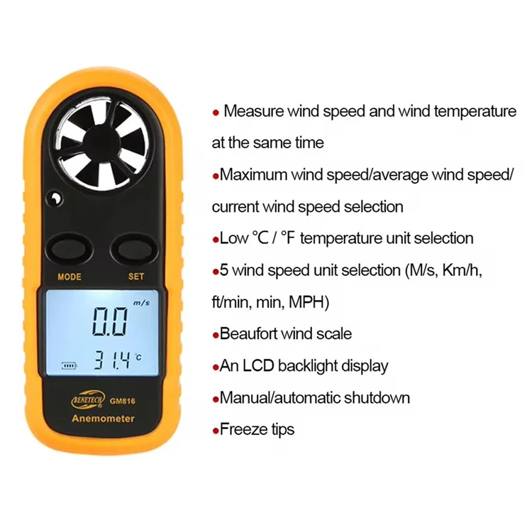 DAWSM704 Anemómetro para DJI Mini 3 Pro, instrumento de medición de velocidad del viento para la seguridad del vuelo del dron