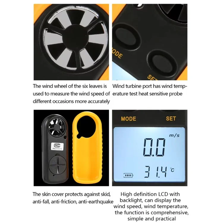 DAWSM704 Anemómetro para DJI Mini 3 Pro, instrumento de medición de velocidad del viento para la seguridad del vuelo del dron