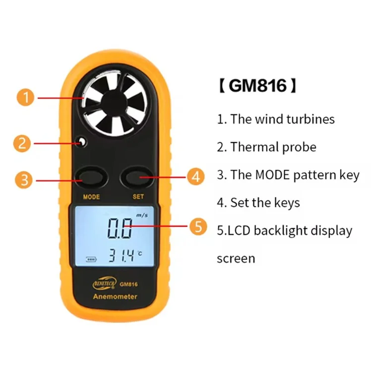 DAWSM704 Anemómetro para DJI Mini 3 Pro, instrumento de medición de velocidad del viento para la seguridad del vuelo del dron