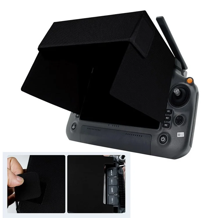 DRPA0824 For DJI RC Plus Remote Controller Sun Hood PVC+PU Foldable Sunshade