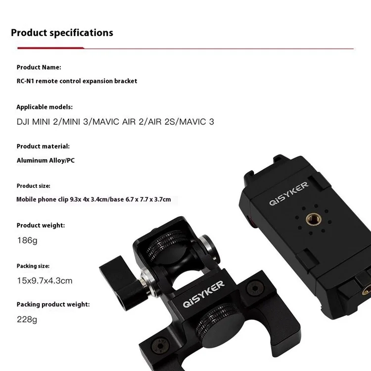 QISYKER RCN10919 For DJI Mavic 3 Classic Drone RC-N1 Remote Controller Mobile Phone Holder