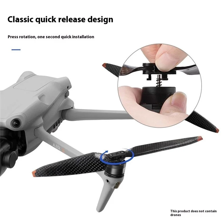AIR3CFP0 1Pair Carbon Fiber Propellers for DJI Air 3 Quiet Foldable Quick-Release Drone Accessories