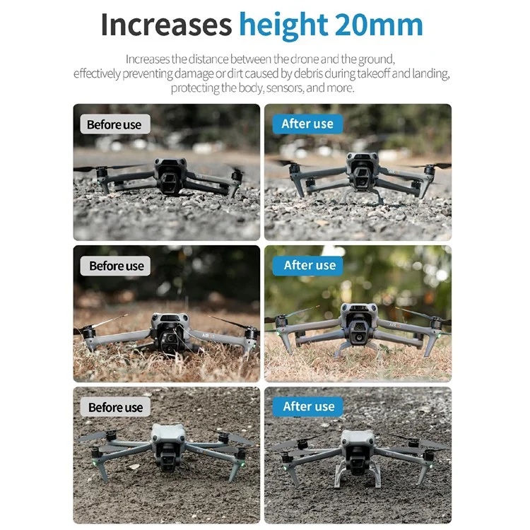 STARTRC 1155259 Para DJI Air 3S / Air 3 Extensão do trem de pouso Pernas dobráveis   Suporte de treinamento com liberação rápida e à prova de choque
