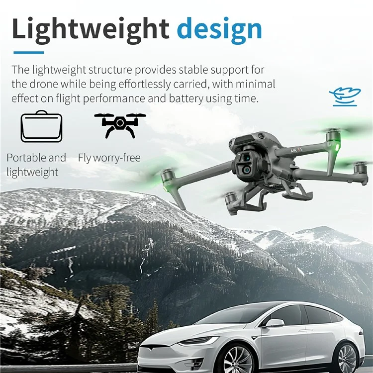 STARTRC 1155259 Para DJI Air 3S / Air 3 Extensão do trem de pouso Pernas dobráveis   Suporte de treinamento com liberação rápida e à prova de choque