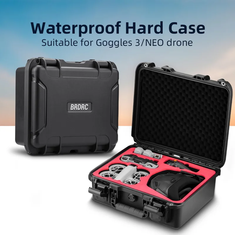 Estuche de transporte para DJI Neo / Goggles N3 BRDRC, IP67 resistente al agua y a los golpes, caja de almacenamiento de EVA PP.