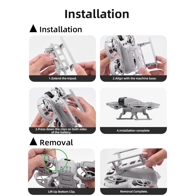 Pieds d'extension pliables en ABS pour le drone DJI Neo