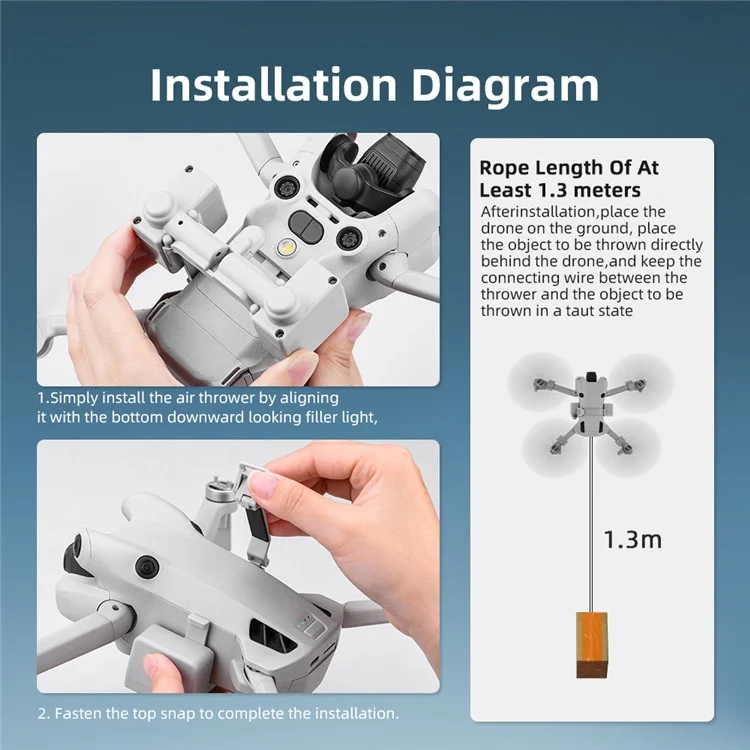 BRDRC für DJI Mini 4 Pro Fotosensitiver Werfer Angelköder Geschenk Lufttransportsystem