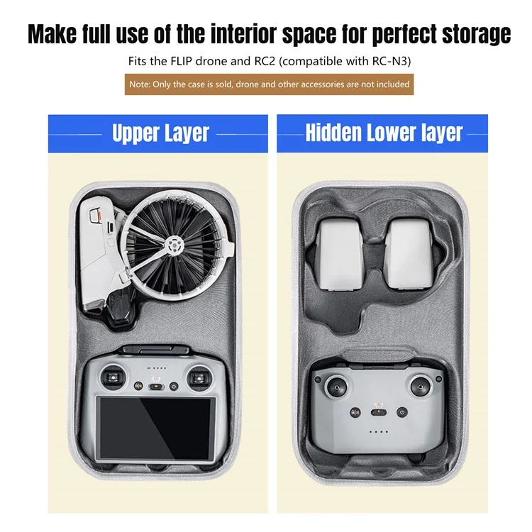 STARTRC 12200080 For DJI Flip Drone Carrying Case Remote Control Batteries Storage Bag