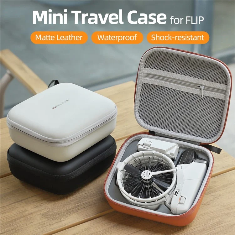 SUNNYLIFE FP-B957 For DJI Flip Drone Carrying Bag 2 Batteries Portable Travel Case with Carabiner - Black