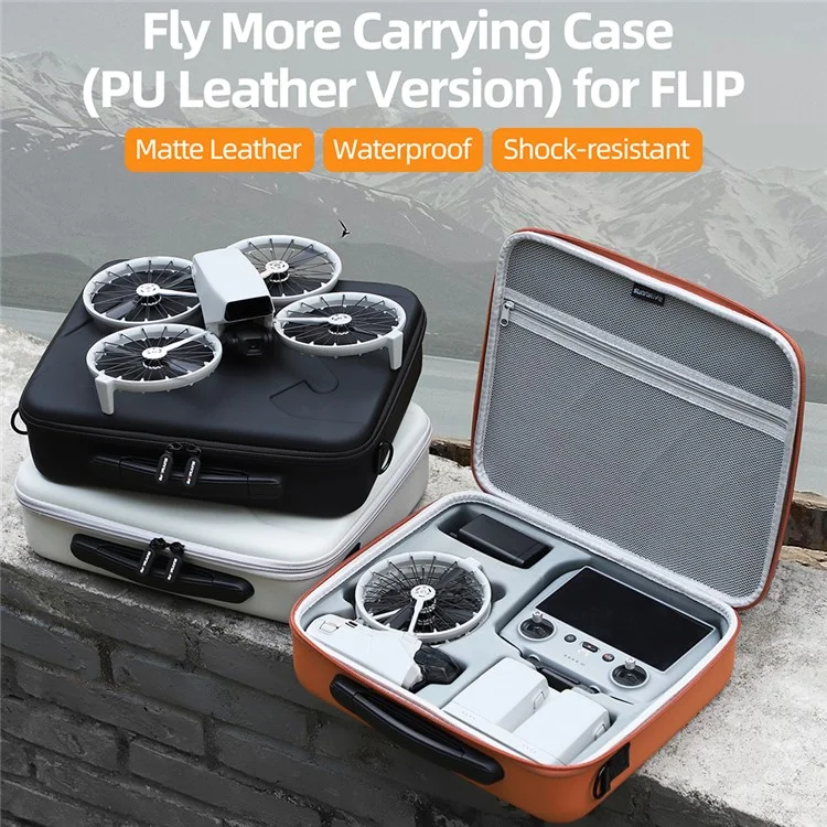 SUNNYLIFE FP-B958 DJI Flip Drohne Tragetasche 5 Batterien Ledertasche - Orange