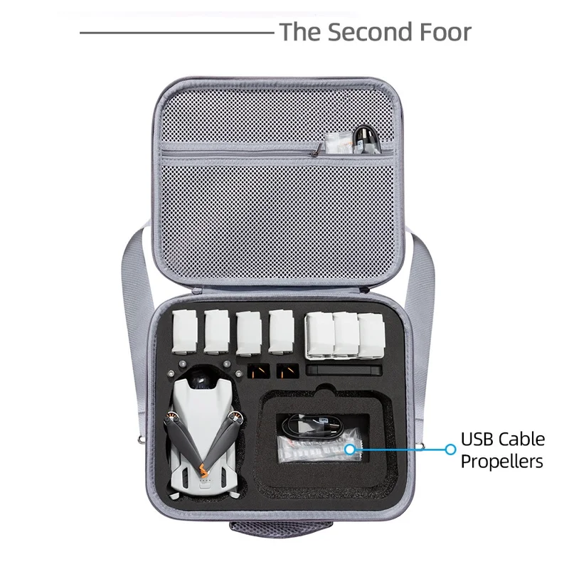 For DJI Mini 4 Pro Drone Carrying Case Shockproof Storage Shoulder Bag - Red Liner