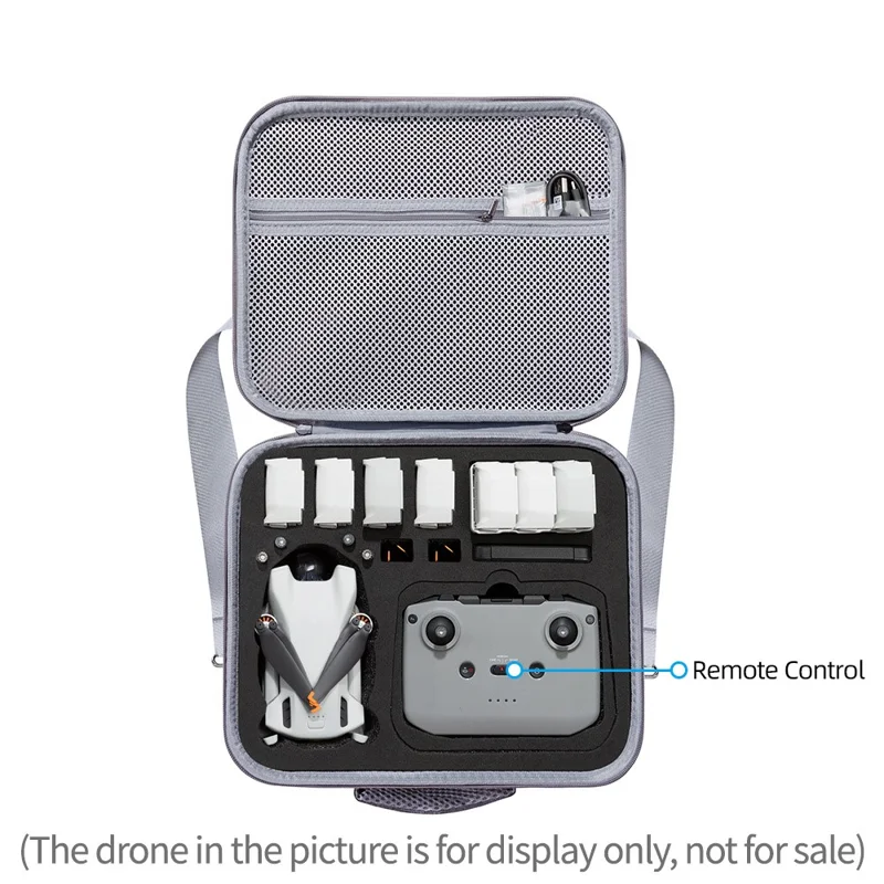 For DJI Mini 4 Pro Drone Carrying Case Shockproof Storage Shoulder Bag - Red Liner