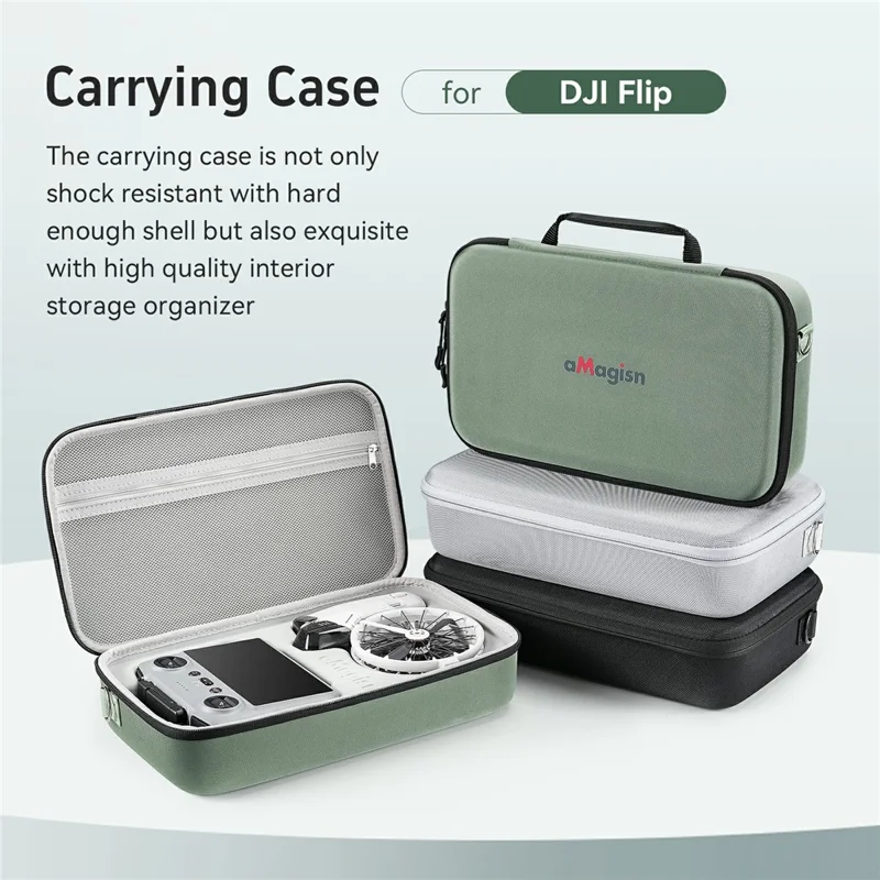 AMAGISN Bolsa de almacenamiento con funda protectora para dron Vlog de DJI, bolso bandolera organizador de accesorios - Verde