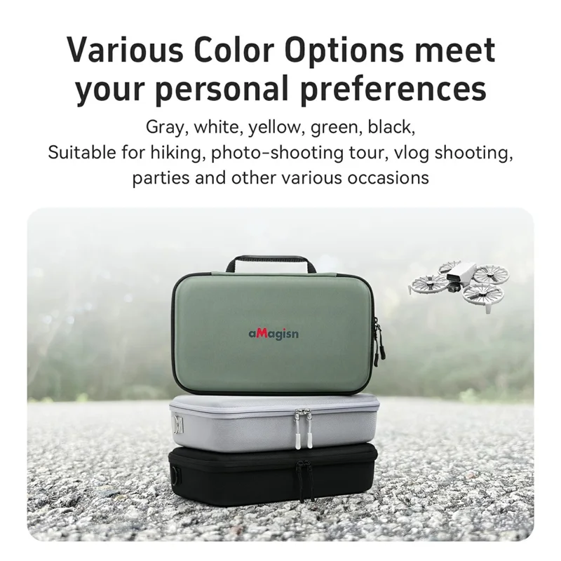AMAGISN Bolsa de almacenamiento con funda protectora para dron Vlog de DJI, bolso bandolera organizador de accesorios - Verde