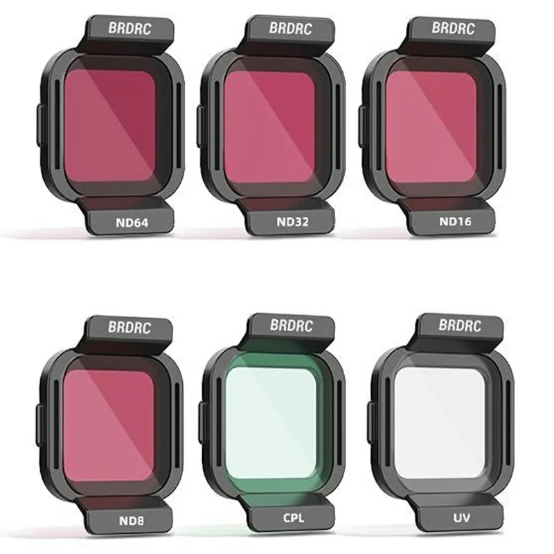 BRDRC 6PCS Lens Filter Set For DJI Flip , UV + CPL + ND8+ ND16 + ND32 + ND64 Camera Accessories