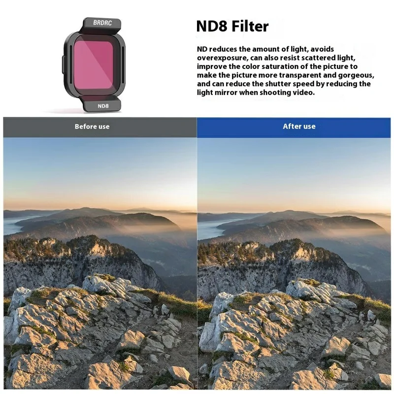 BRDRC 6PCS Lens Filter Set For DJI Flip , UV + CPL + ND8+ ND16 + ND32 + ND64 Camera Accessories