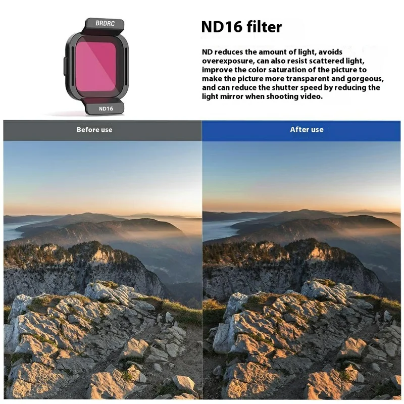 BRDRC 6PCS Lens Filter Set For DJI Flip , UV + CPL + ND8+ ND16 + ND32 + ND64 Camera Accessories