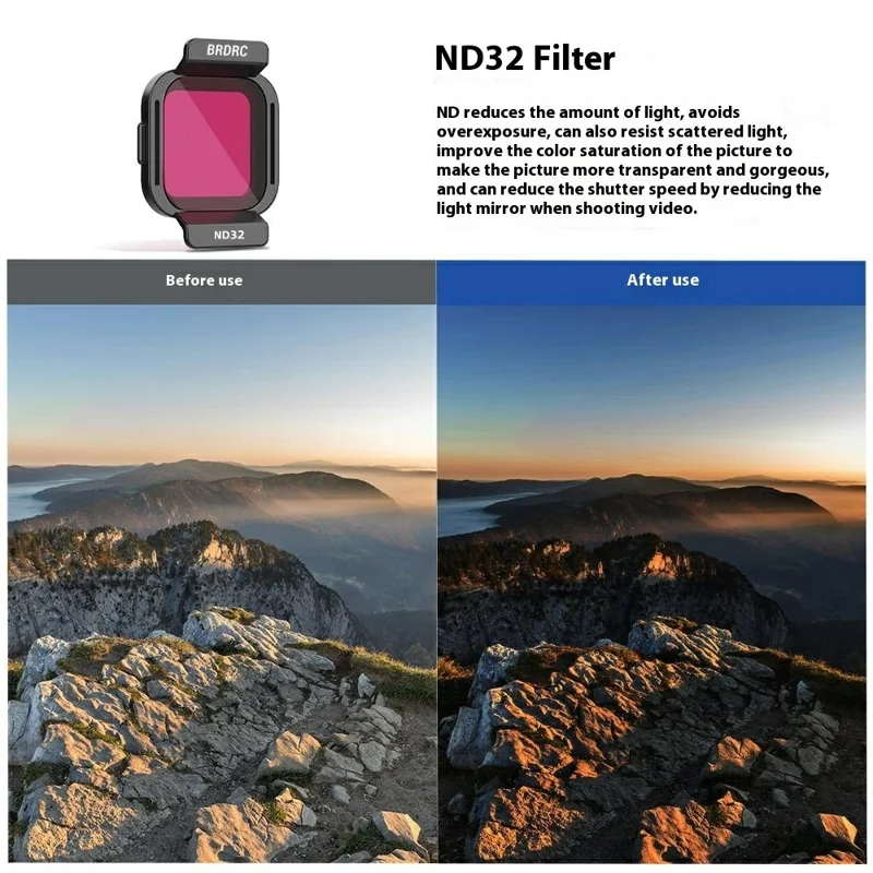 BRDRC 6PCS Lens Filter Set For DJI Flip , UV + CPL + ND8+ ND16 + ND32 + ND64 Camera Accessories