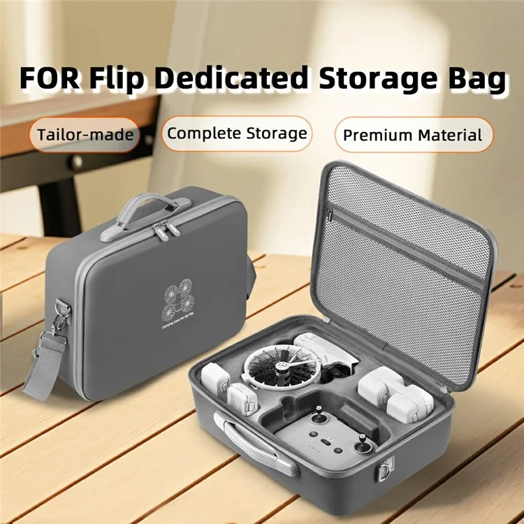 BRDRC Für DJI Flip Multifunktionale Aufbewahrungstasche – Stoßfeste und Wasserdichte Hartschale mit Netztasche