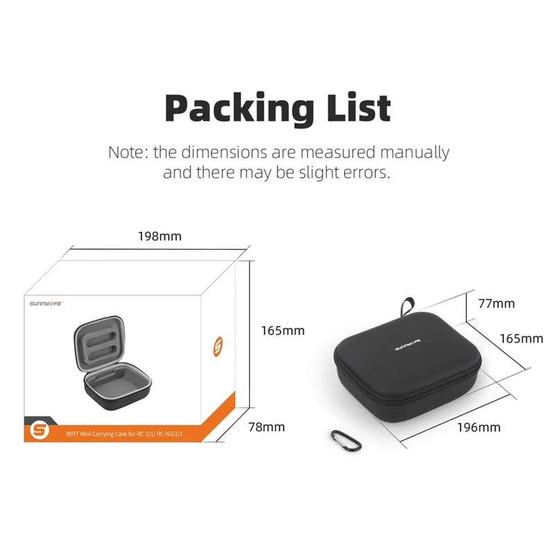 SUNNYLIFE B977 Remote Control Case for DJI RC 2 / RC / RC-N3 / RC-N2 / RC-N1 PU EVA Protective Storage Bag - Black