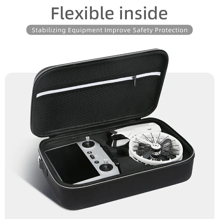 Carrying Case for DJI Flip + RC-2 Remote Controller Storage Bag RC Drone EVA Protective Bag - Black