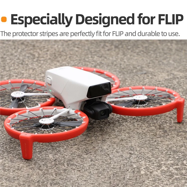 SUNNYLIFE FP-KC960 For DJI Flip Drone Propeller Guards TPE Anti Collision Propeller Edge Protector - Red