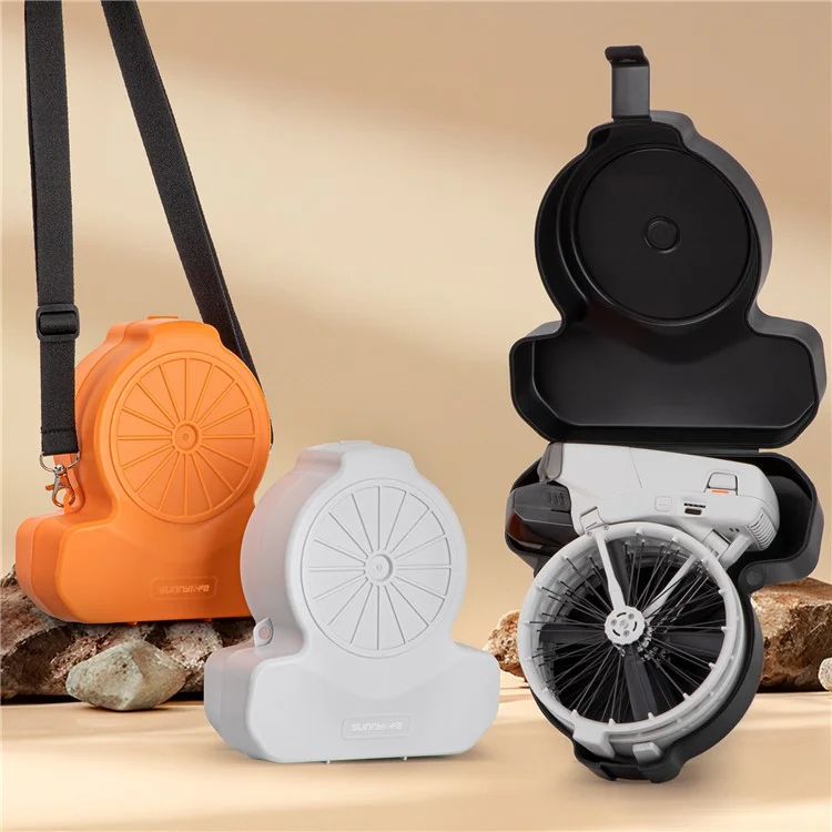 SUNNYLIFE FP-SN953 Transporttasche für DJI Flip Drohne - Kalebassen-Form, stoßfeste Aufbewahrungstasche mit Umhängeband und Karabiner - Orange