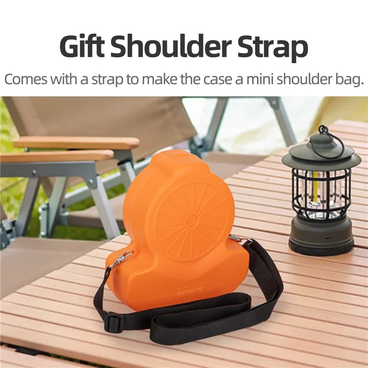 SUNNYLIFE FP-SN953 Transporttasche für DJI Flip Drohne - Kalebassen-Form, stoßfeste Aufbewahrungstasche mit Umhängeband und Karabiner - Orange